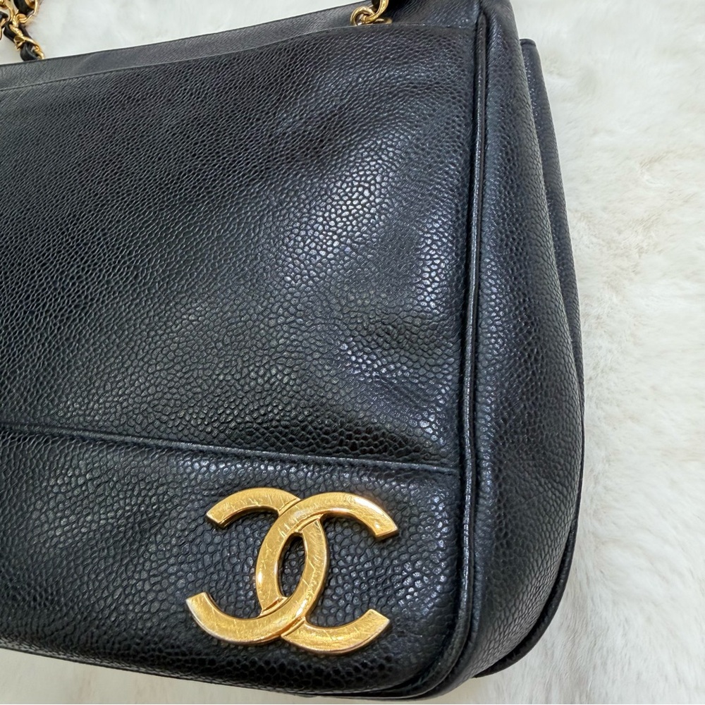 CHANEL Black Caviar Leather Triple CC Shoulder Bag - Picture 4 of 12
